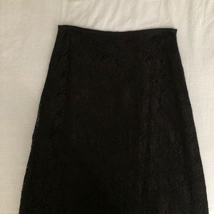 Black lined laced pencil skirt by Liz Claiborne.